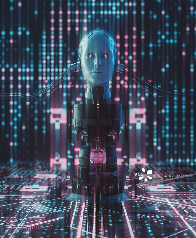 未来的人工智能赛博格图片素材