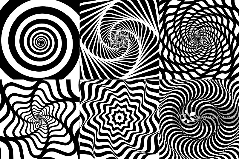 迷幻催眠漩涡螺旋图案集图片素材
