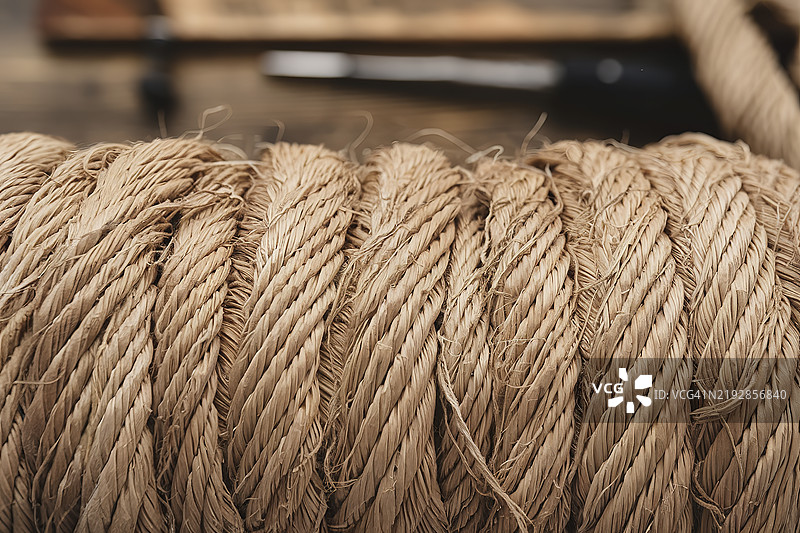 粗糙的天然纤维材料特写照片图片素材
