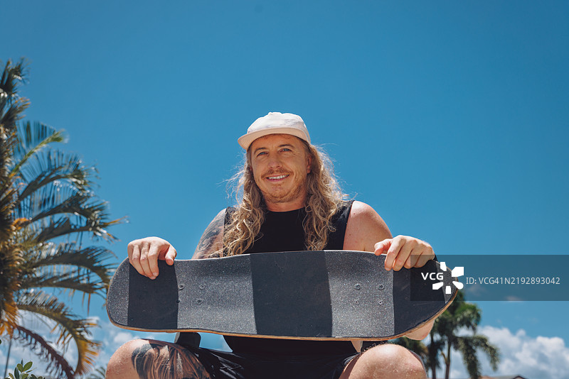 滑板爸爸的肖像图片素材