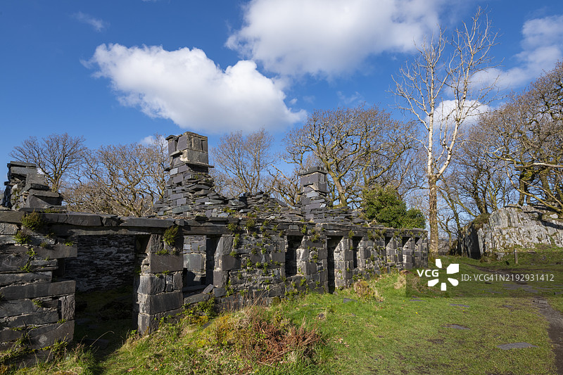 安格尔西兵营，迪诺尔维格采石场，兰伯里斯，北威尔士图片素材