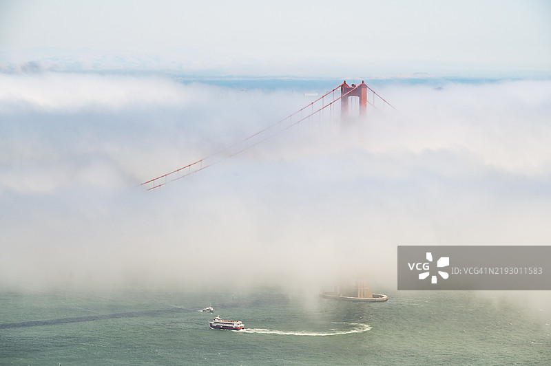 从马林海岬的观景点俯瞰金门大桥图片素材