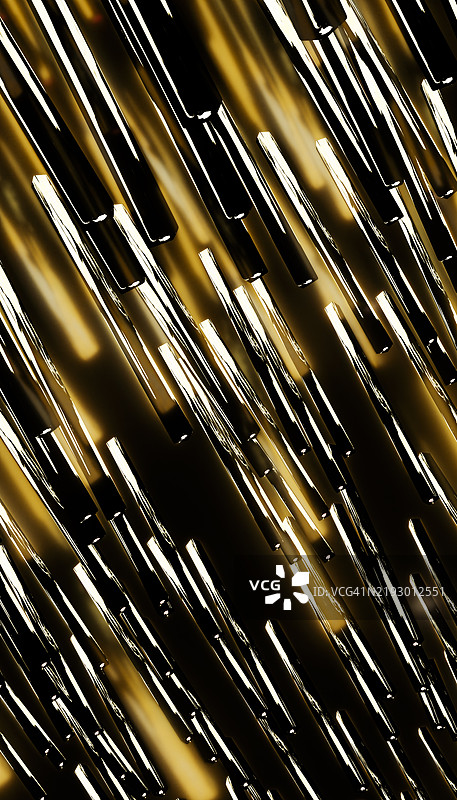 抽象的金色和黑色管道构成未来感背景图片素材