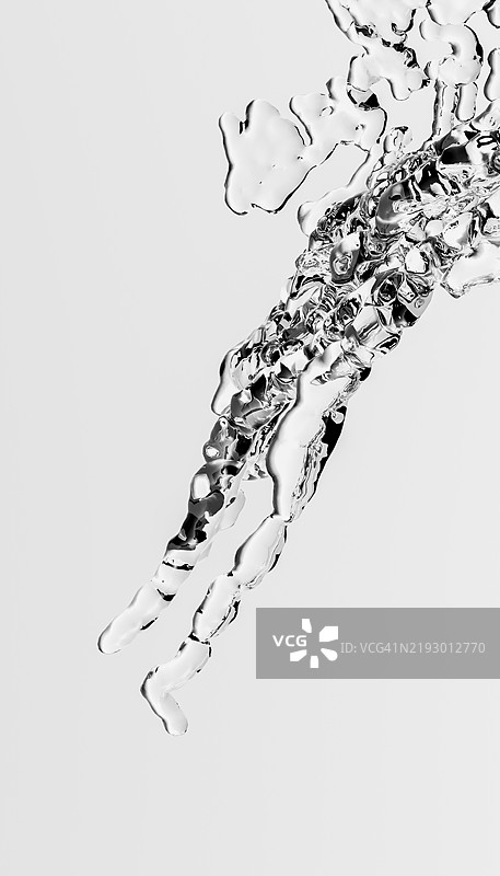优雅形状的抽象水花在白色背景上形成图片素材