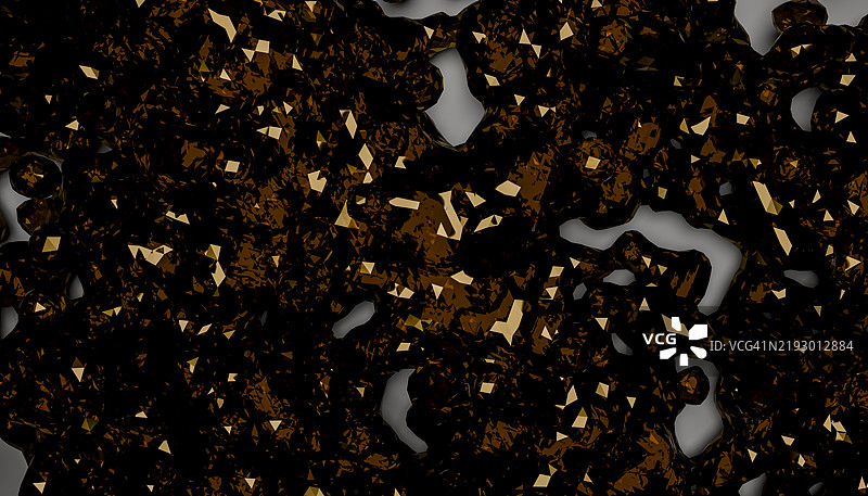 深棕色和金色的抽象低多边形背景，形成流动形状的网络图片素材