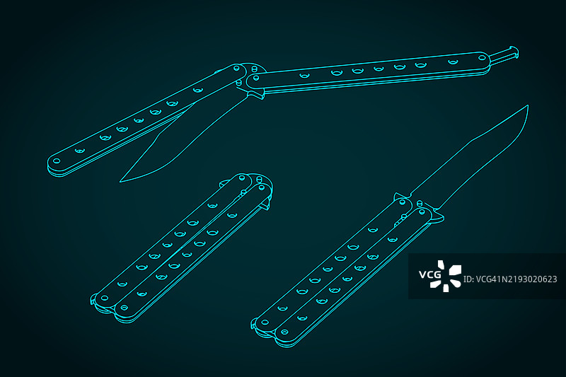 蝴蝶刀插图图片素材