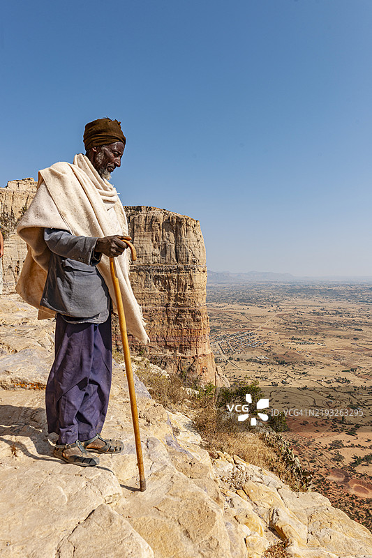 埃塞俄比亚,来自玛丽亚姆·科尔科尔教堂的高原景观。图片素材