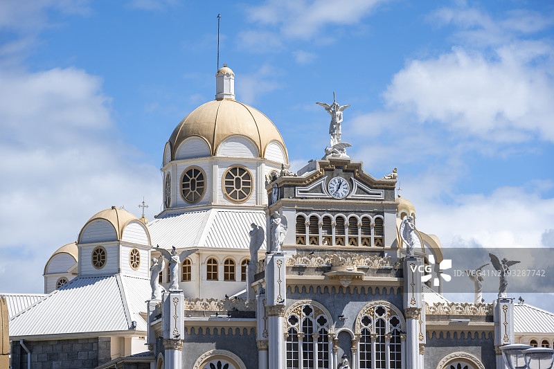 外观，洛斯安赫莱斯大教堂，卡塔戈，哥斯达黎加，中美洲图片素材