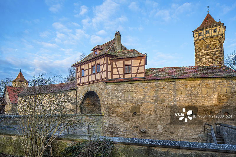 东城门 Rödertor，罗滕堡，安斯巴赫区，中法兰克尼亚，法兰克尼亚，巴伐利亚自由州，德国，欧洲图片素材