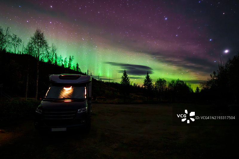 北极光，瑞典，欧洲图片素材