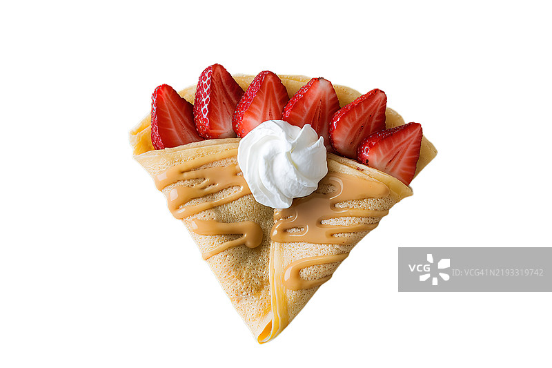 草莓奶油可丽饼甜点图片素材