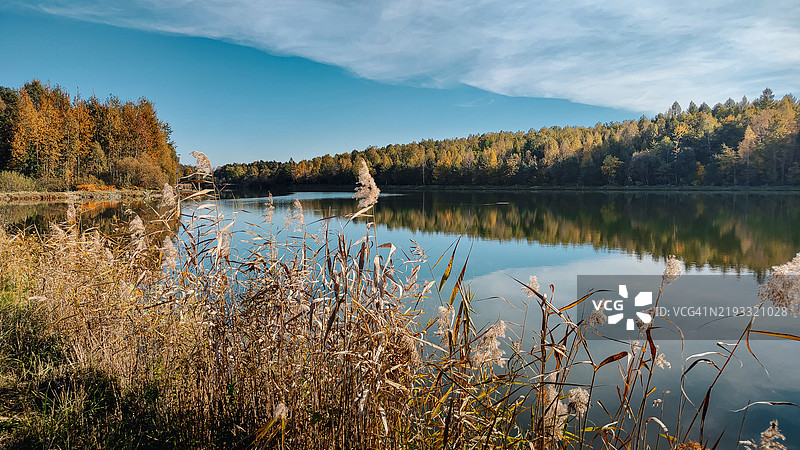 湖泊与天空的美丽景色图片素材