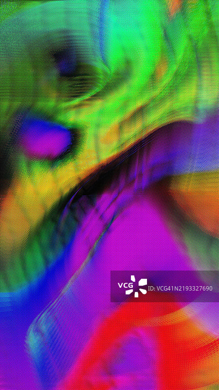 充满活力的抽象迷幻纹理背景 - 色彩斑斓的故障运动模糊像素艺术与半色调图案图片素材