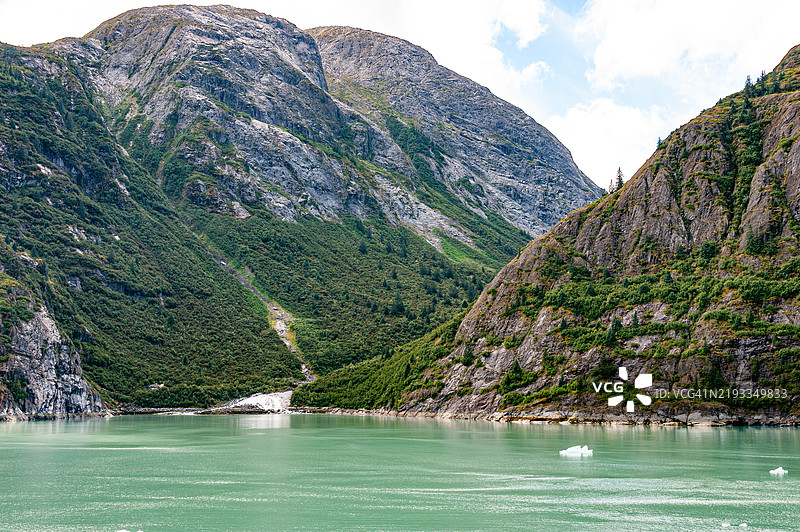 阿拉斯加恩迪科特湾的冰川和冰块图片素材