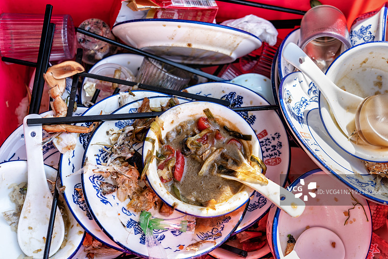 中餐馆的厨房垃圾图片素材