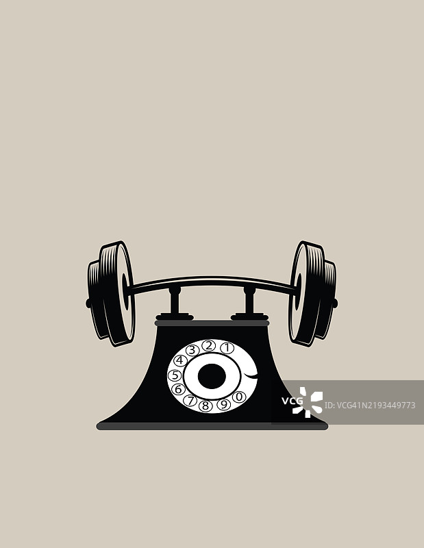 电话与举重的概念插图图片素材