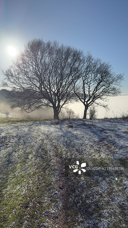 冬季的邓斯特布尔高地图片素材