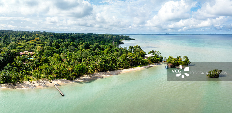 巴拿马博卡斯德尔托罗波帕岛海滩全景鸟瞰图图片素材