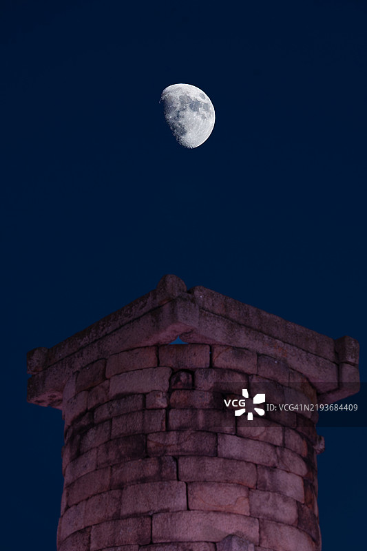 韩国文化遗产，庆州，传统文化，夜景，瞻星台图片素材