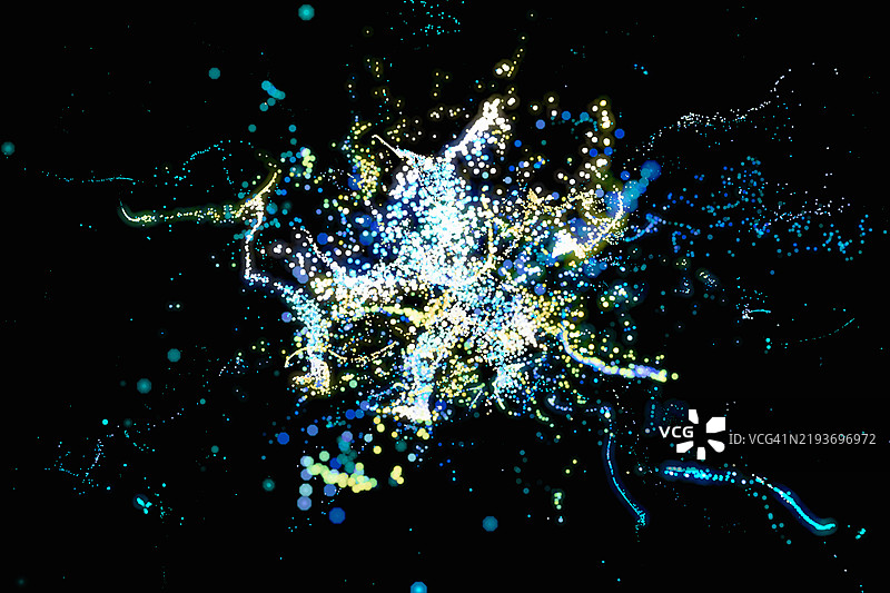 抽象而多彩的神经网络，数字生成图像。图片素材