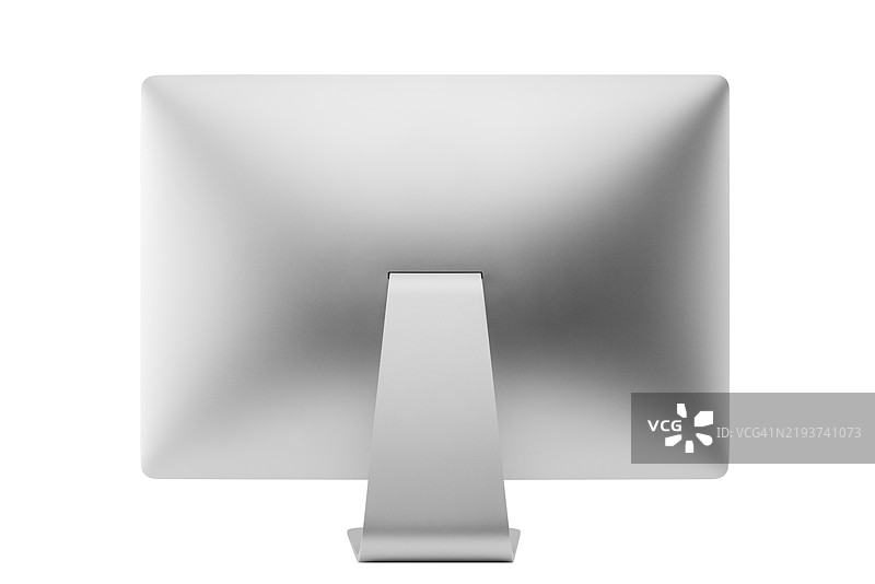 空白电脑显示器模型，背面视图，孤立在白色背景上图片素材