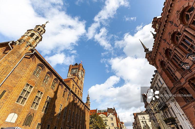 波兰托伦的星城广场，市政厅，欧洲图片素材