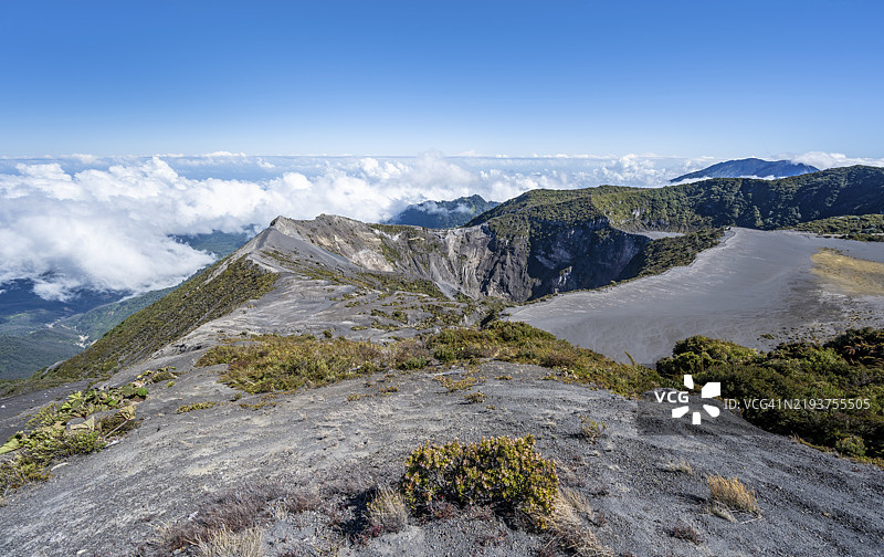 伊拉苏火山口,伊拉苏火山国家公园,伊拉苏火山国家公园,卡塔戈省,哥斯达黎加,中美洲图片素材