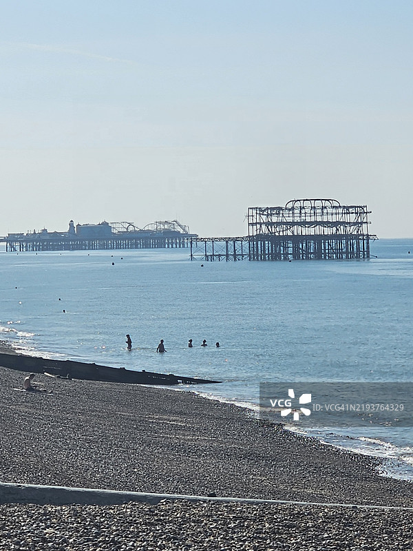 英国布莱顿和霍夫的海洋与天空的美丽景色图片素材