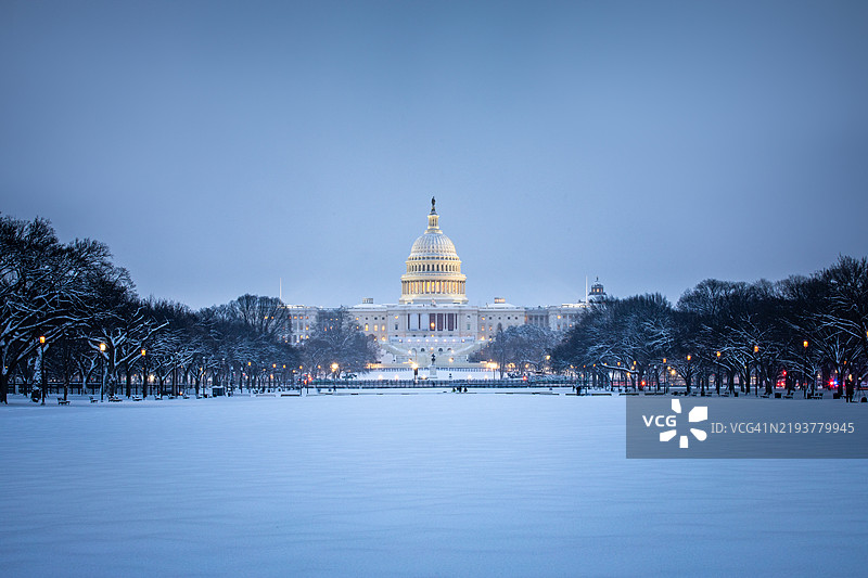 华盛顿特区的雪景图片素材
