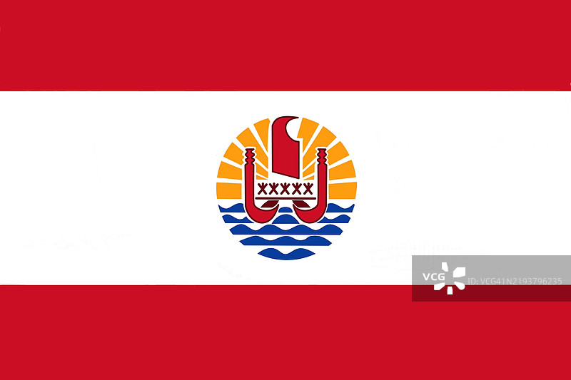 法属波利尼西亚国旗 - 法国海外领土，太平洋岛屿图片素材