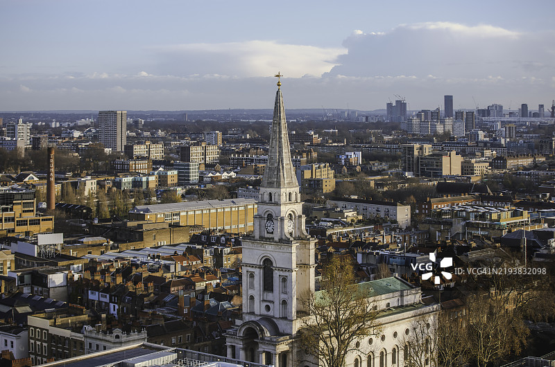 伦敦市中心的斯皮塔尔菲尔德基督教堂图片素材