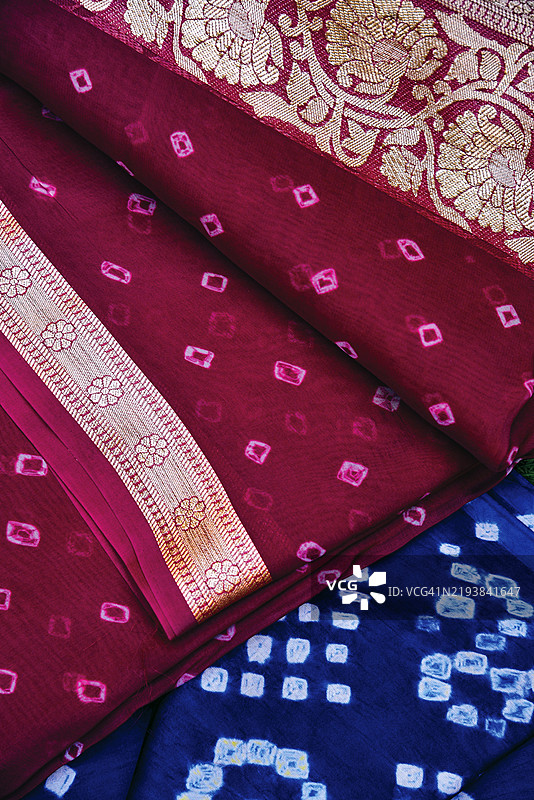 班德尼 - 印度手工艺扎染纺织品图片素材