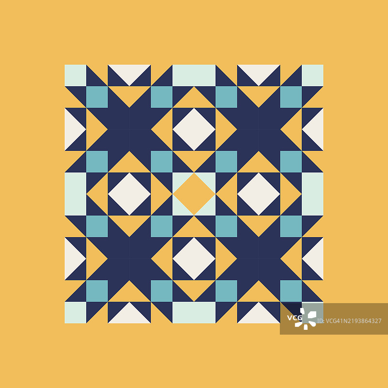 抽象几何图案印刷，矢量艺术风格，简单形状，平面色块，复古图片素材