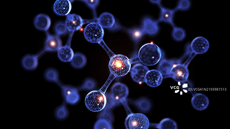 数字分子结构。生物技术创新概念图片素材