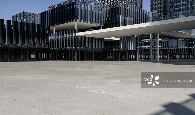 现代商业区的中央广场图片素材