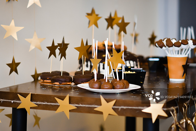 糖果吧，儿童生日派对的甜蜜背景图片素材