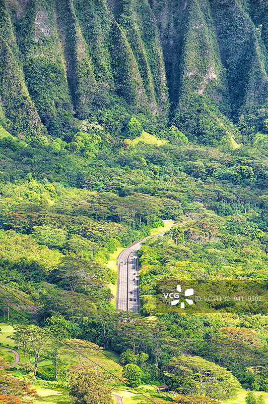 努阿努帕利瞭望台的帕利高速公路景观图片素材