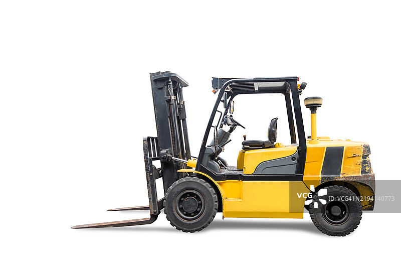工业叉车用于高效移动货物，以便进行存储和仓库管理操作。图片素材