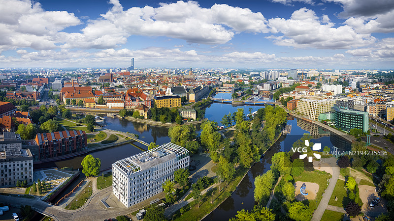 波兰的假期 - 奥德河上的历史名城弗罗茨瓦夫图片素材