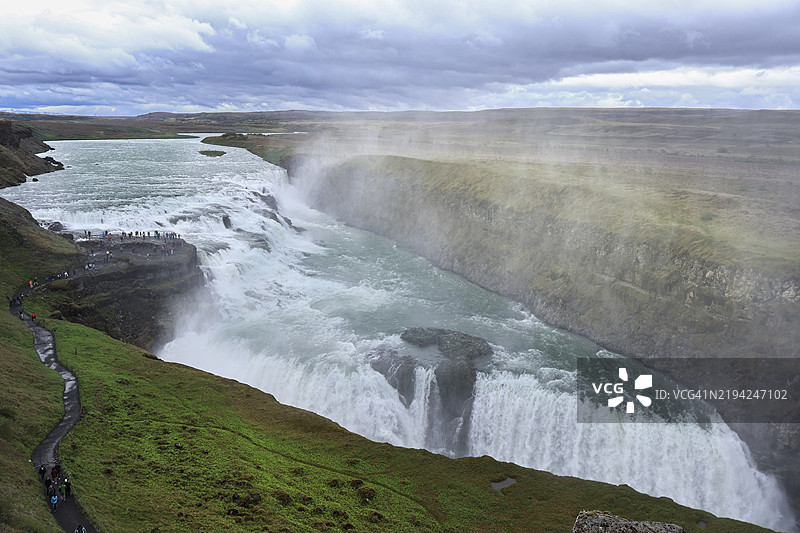 夏季的古尔福斯瀑布美景图片素材