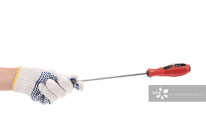 手握拖把的特写，背景为白色图片素材