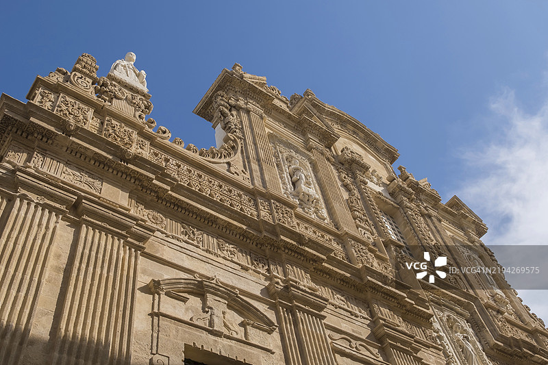 加利波利圣阿加塔大教堂的外立面，历史中心，加利波利，萨伦托，阿普利亚，意大利，欧洲图片素材