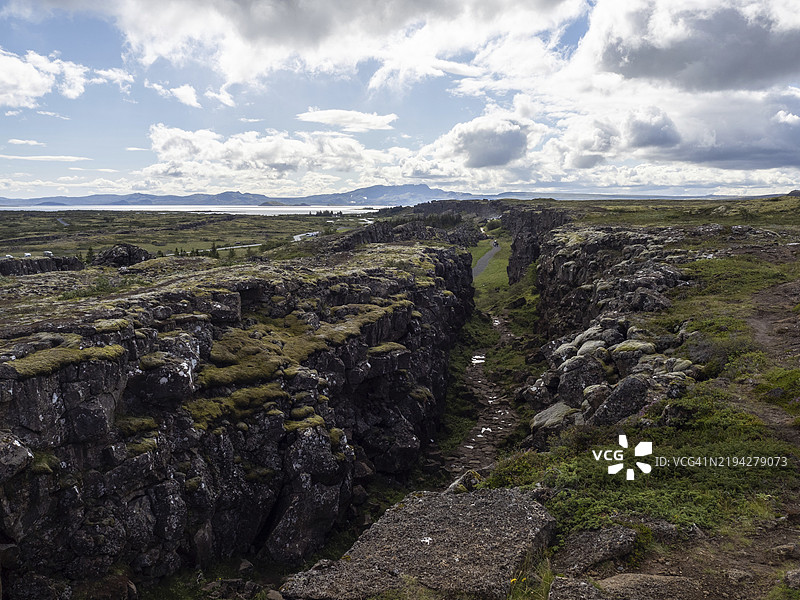 裂谷或裂缝带，辛格韦德利国家公园，冰岛，欧洲图片素材