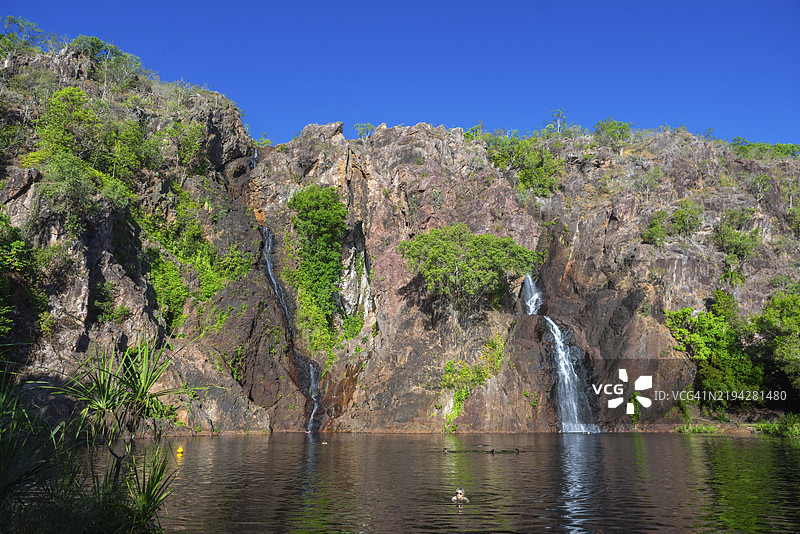 旺吉瀑布，利奇菲尔德国家公园，北领地，澳大利亚，大洋洲图片素材