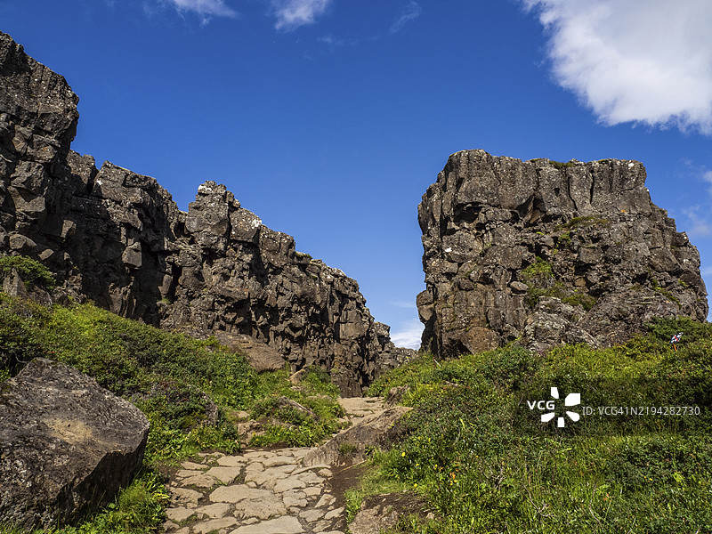 大西洋中脊的山脊，冰岛，辛格韦德利国家公园，欧洲图片素材