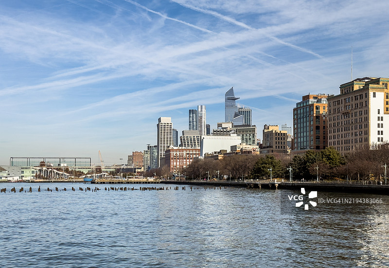 哈德逊河与西村天际线图片素材