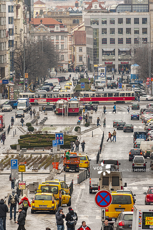 布拉格，瓦茨拉夫广场，温塞斯拉斯广场图片素材
