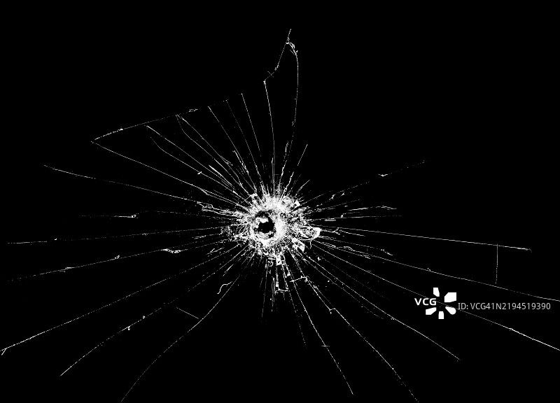 抽象背景，因冲击而破裂的智能手机屏幕玻璃。图片素材