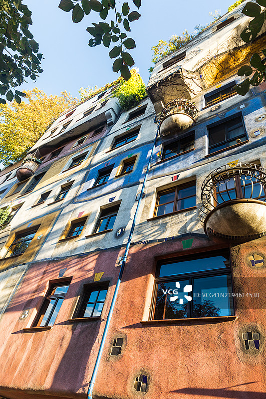 维也纳，奥地利 - 2023年9月19日：洪德瓦瑟房子图片素材