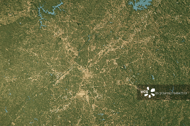 亚特兰大卫星地形图 3D 渲染真实色彩图片素材